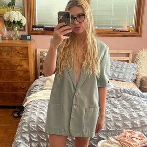 Requirements seafoam green short sleeve dress 12 M-L